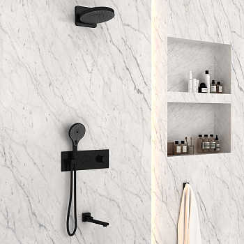 Душевая система Vincea VSFW-432TI1MB встраиваемая в стену с термостатом