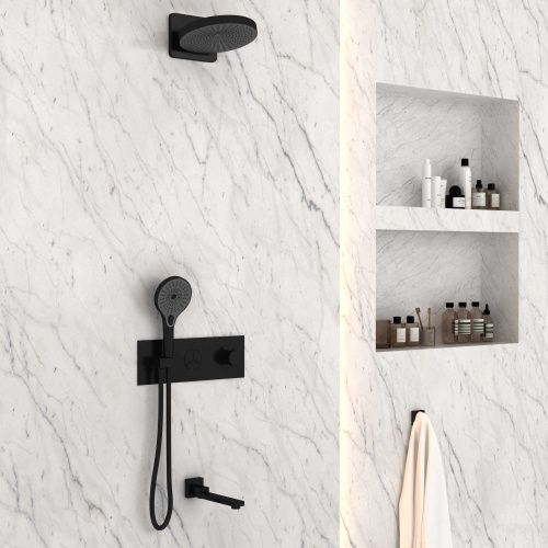 Душевая система Vincea VSFW-432TI1MB встраиваемая в стену с термостатом