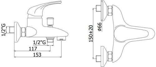 Смеситель для ванны с душем Paffoni Nettuno Due ND022CR настенный хром - фото 2