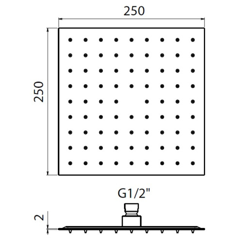 Верхний душ Plumberia Selection SHOWER SAQ3114NO черный матовый - фото 2
