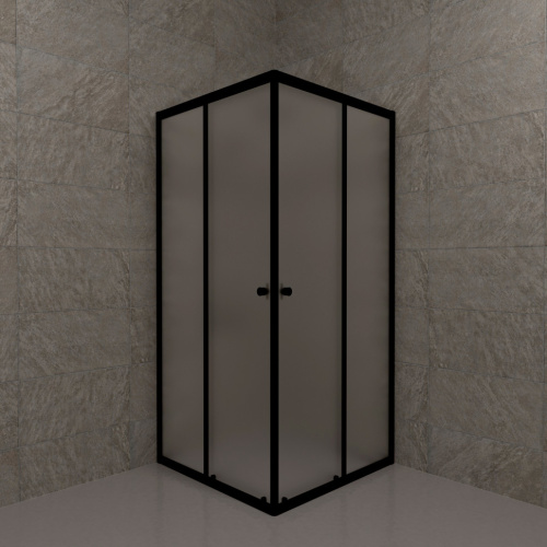Душевой уголок Тритон Вента-БВ Щ0000073553 80х80 стекло матовое профиль черный без поддона - фото 3