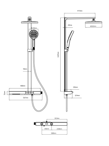 Душевая стойка Vincea Arco VSFS-4AR1BG настенная цвет брашированное золото - фото 3