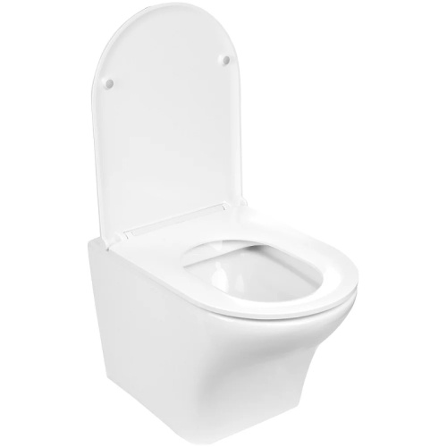 Унитаз подвесной WeltWasser 10000003704 белый глянцевый с сиденьем микролифт безободковый душевой смыв - фото 2