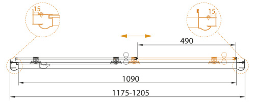 Душевая дверь Cezares GIUBILEO GIUBILEO-BF-1-120-CP-G 120х195 стекло с рисунком профиль золото глянцевое - фото 2