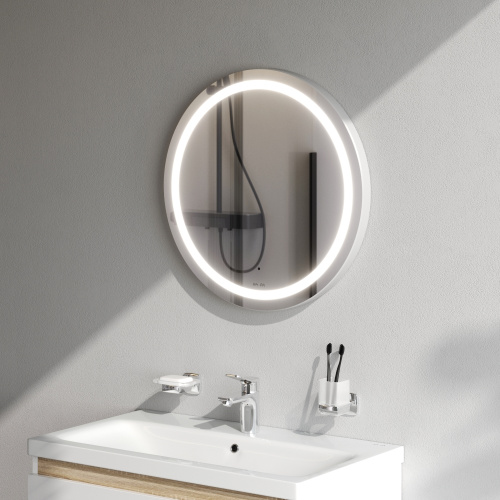 Зеркало в ванную Am.Pm X-Joy M85AMOX0801WG 77х77 цвет серебро - фото 4