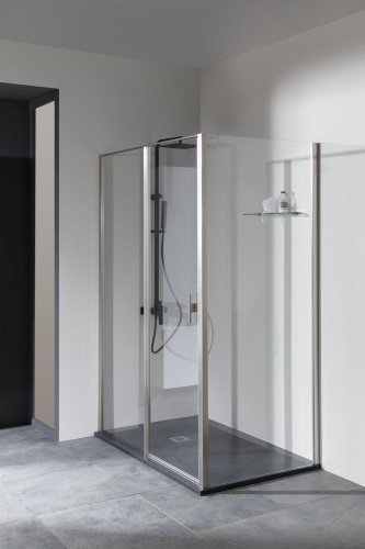 Боковая стенка Allen Brau Priority 3.31044.BA 90х200 стекло прозрачное профиль серебро брашированное - фото 4