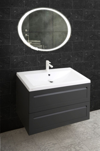 Тумба под раковину Art&Max PLATINO AM-Platino-750-2C-SO-GM 75х47х55 подвесная цвет серый матовый - фото 2