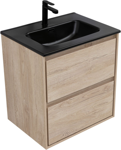 Тумба под раковину Aquanet Милан 00336382 60х45х64 подвесная цвет светлое дерево - фото 2
