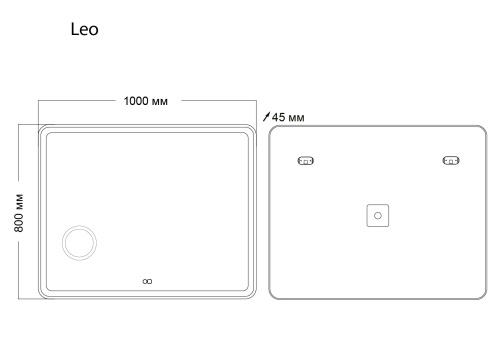 Зеркало в ванную Grossman Leo 1610080 100х80 - фото 4
