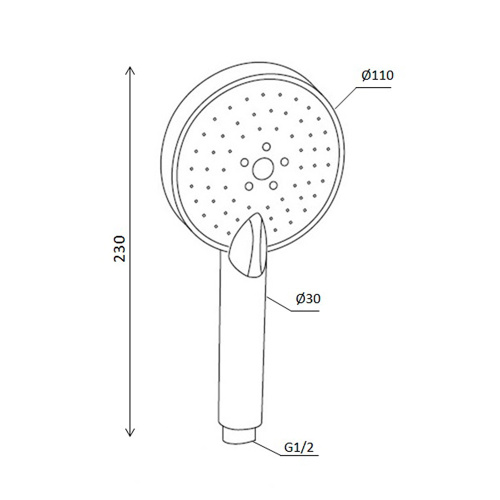 Душевая лейка Damixa Origin One 918100200 округлая - фото 4