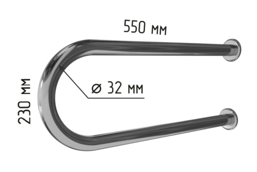 Поручень для раковины двухопорный 550мм для людей с ограниченными возможностями Dstrana  8071-550 - фото 3