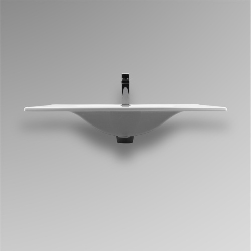 Раковина из сантехнического фарфора Bond Cube S05-800 80х46 встраиваемая цвет белый глянцевый 1 отверстие под смеситель - фото 3