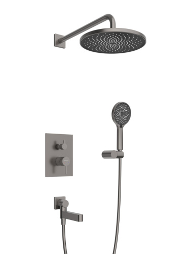 Душевая система BelBagno DELTA DEL2.0-VDSET-GM встраиваемая в стену цвет оружейная сталь - фото 3