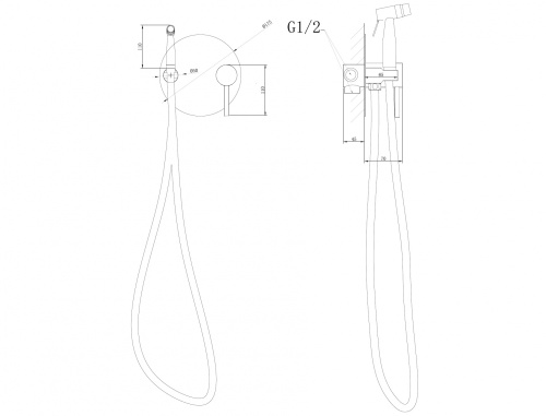 Гигиенический душ со смесителем ABBER Emotion AF8826 хром - фото 4