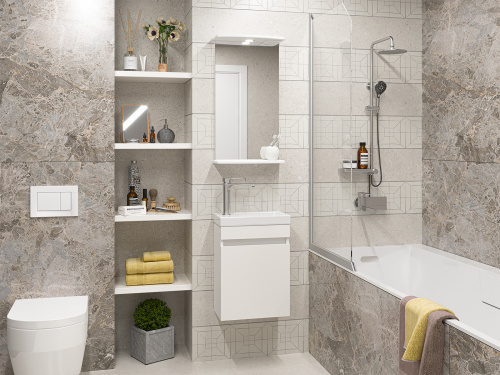 Тумба под раковину Misty Мини Э-ЭкоМ01040-П 39х22х51 подвесная - фото 5