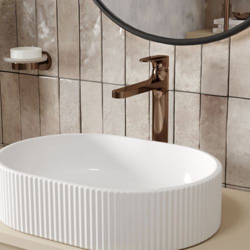 Смеситель для раковины Wasserkraft Asphe 7700 7703H на столешницу розовое золото - фото 2