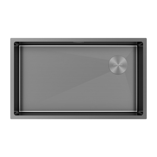 Кухонная мойка Paulmark NEXT-SKEW 74 UNI PM887444-GM 74х44 цвет вороненая сталь