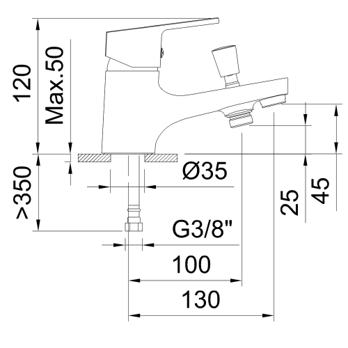 Смеситель Clever GO! 61899 на борт ванны хром - фото 2