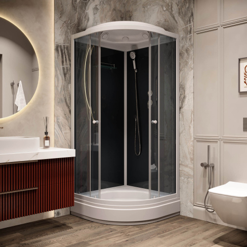 Душевая кабина Parly Classic CM101 100х100 четверть круга с крышей - фото 2