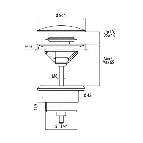 Донный клапан для раковины Gattoni Accessori 1510/00C0 - фото 2