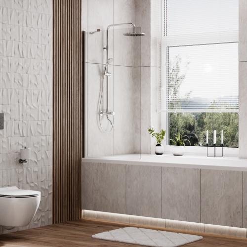 Душевая шторка на ванну Wasserkraft Berkel 48P 48P01-80 Fixed 80х140 стекло прозрачное профиль хром глянцевый ориентация универсальная - фото 2