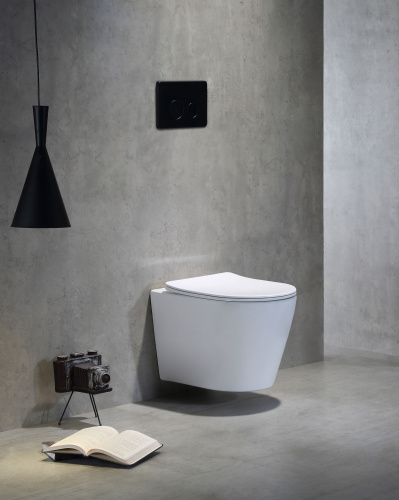 Унитаз подвесной SantiLine SL-5025 цвет белый с сиденьем микролифт безободковый смыв воронка-водоворот - фото 4