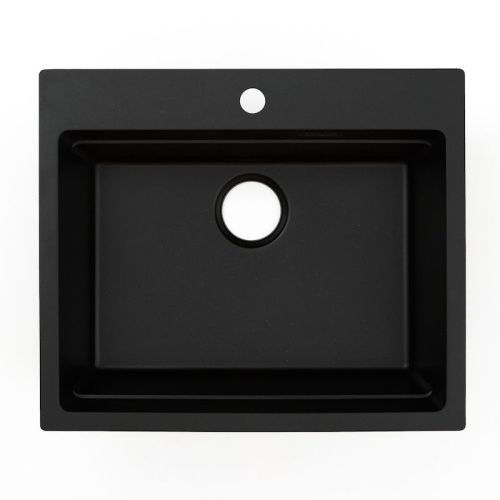 Кухонная мойка Grandex Aqua 500505 60х51 цвет черный металлик поверхность матовая - фото 4