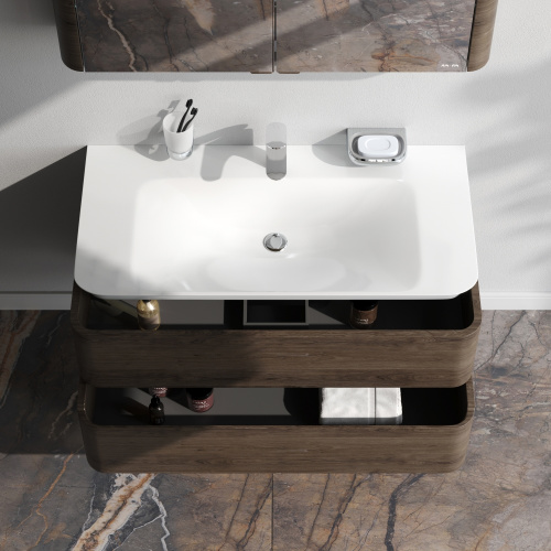 Тумба под раковину Am.Pm Sensation M30FHX1002TF 100х49х52 подвесная цвет табачный дуб - фото 3