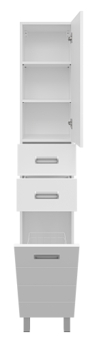 Шкаф-пенал Misty Селена П-Сел05035-01БкП 35х35х190 напольный цвет белый - фото 3