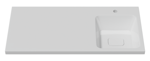 Раковина мебельная из литьевого мрамора Misty Kamilla 100 правая 4627173210560 100х48 над стиральной машиной цвет белый 1 отверстие под смеситель - фото 2