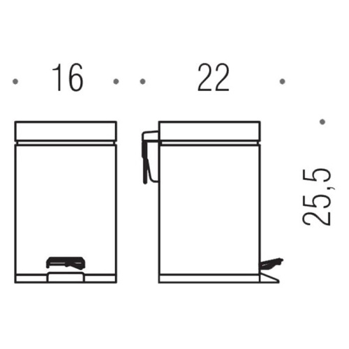 Ведро мусорное Colombo Black&White B9210.BM - фото 2