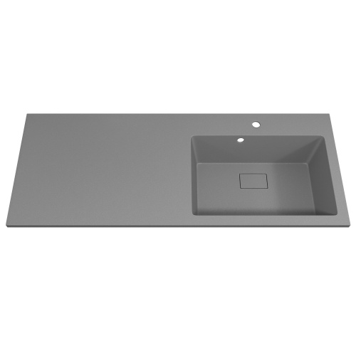 Раковина кварцевая Uperwood Cosmos Quartz RCosmos120RS 120х48 над стиральной машиной цвет серый - фото 5