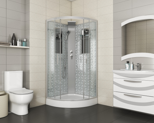 Душевая кабина Niagara Luxe 7715WBK 90х90 четверть круга без крыши ориентация универсальная - фото 2