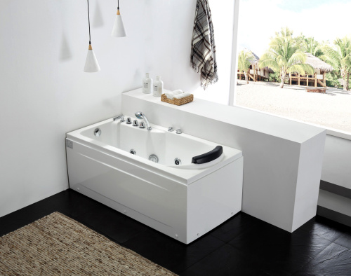 Ванна акриловая гидромассажная Gemy G9006-1.7 B L 172х77 пристенная прямоугольная с каркасом - фото 2