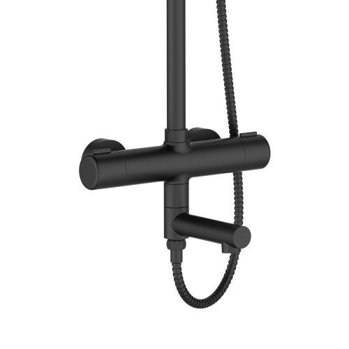 Душевая стойка Orange Thermo T02S4-911b настенная цвет черный с термостатом - фото 3