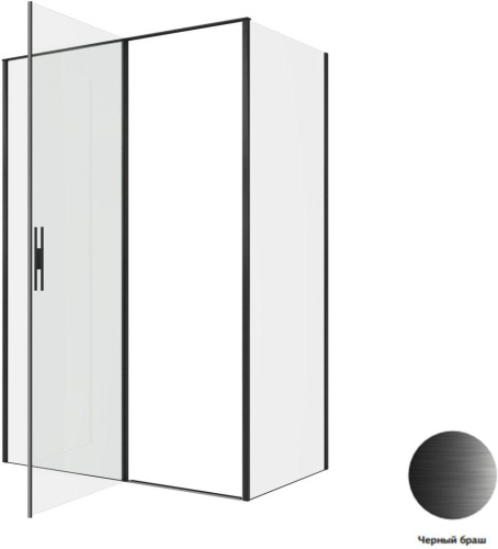 Душевой уголок Allen Brau Priority 3.31036.BBA + 3.31042.BBA 140х80 стекло прозрачное профиль черный без поддона - фото 4