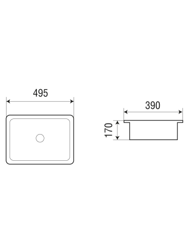 Раковина из санфаянса WeltWasser WW SK 39 см 10000004600 встраиваемая цвет белый глянцевый 1 отверстие под смеситель - фото 4