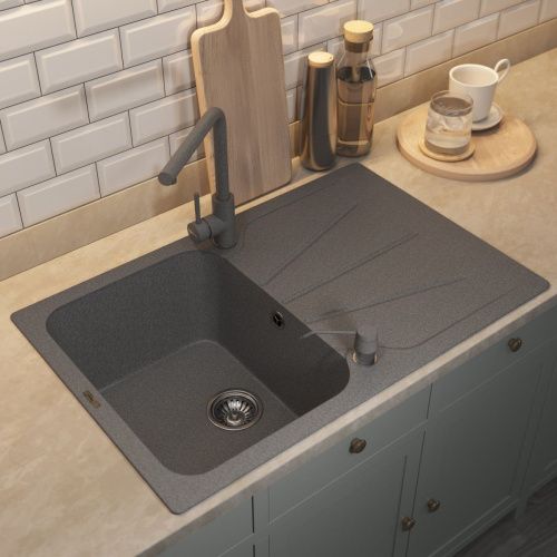 Кухонная мойка Uperwood Quartz Premium UPD-04 3910202114 80х50 цвет серый поверхность матовая - фото 3