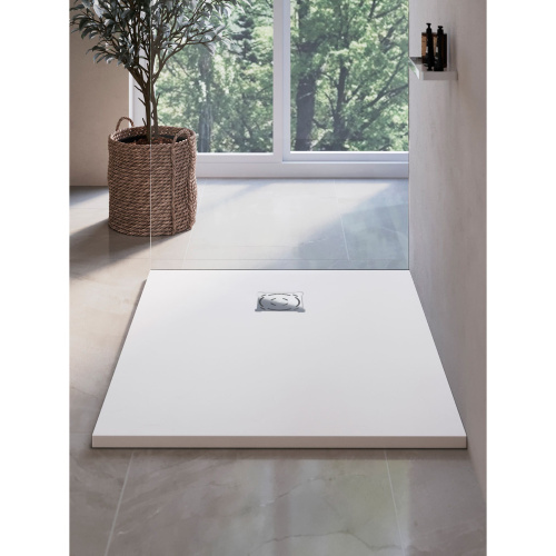 Душевой поддон RGW Stone Tray 16152811-01 80х110 искусственный камень белый без ножек - фото 3