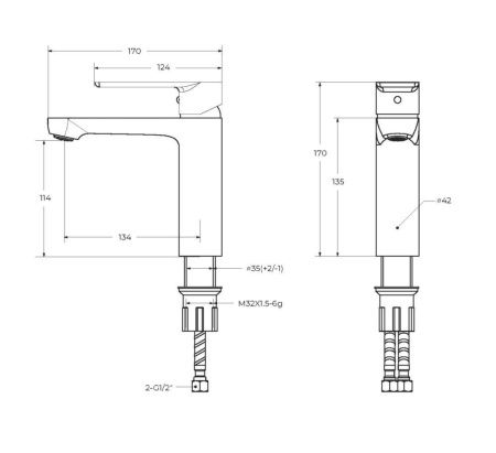 Смеситель Cezares STYLUS STYLUS-LS-BORO на раковину золото