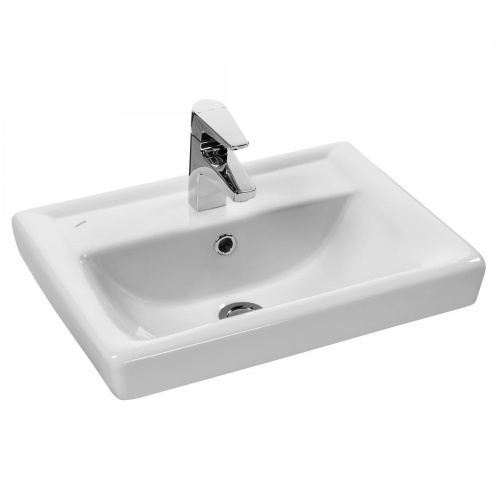 Раковина керамическая Onika Тигода 1WH302128 51х38 накладная цвет белый 1 отверстие под смеситель