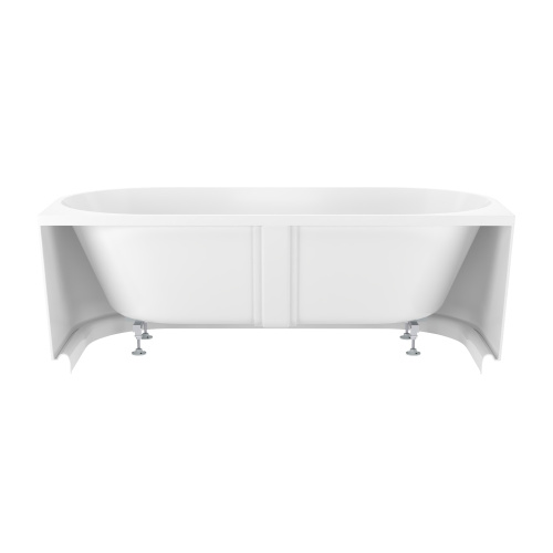 Ванна акриловая Wellsee Collaro 289102000 180х80 пристенная полукруглая с ножками - фото 3