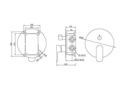 Смеситель BelBagno ANCONA ANCONA-VDI-CRM встраиваемый в стену хром - фото 2