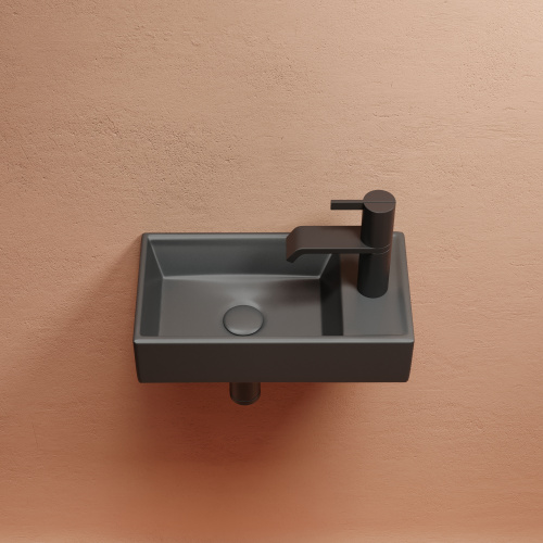 Раковина из сантехнического фарфора Ceramica Nova ELEMENT CN6051LMDH 42х22 подвесная цвет темный антрацит матовый 1 отверстие под смеситель - фото 4