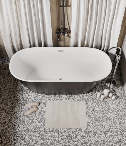 Ванна акриловая Grossman Forta GR-1503MB 170х75 отдельностоящая овальная с каркасом - фото 4