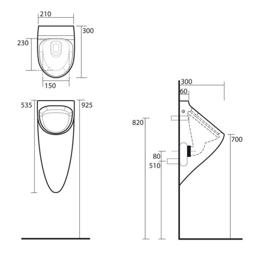 Писсуар Kerasan Aquatech 373501 подвесной белый - фото 2