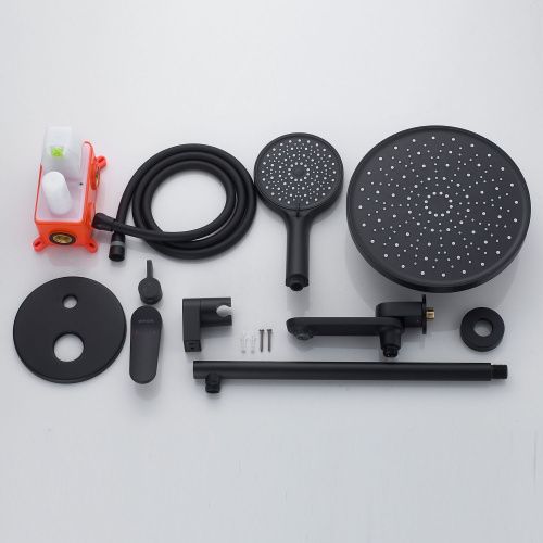 Душевая система Shevanik S4335H встраиваемая в стену цвет черный - фото 4