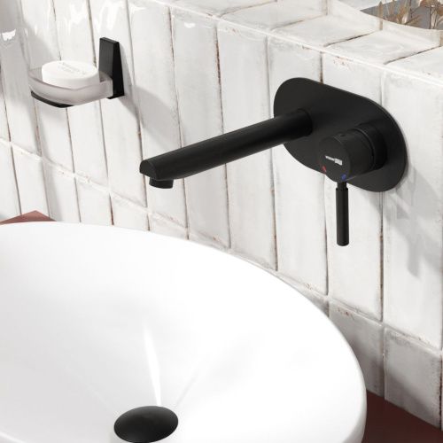 Смеситель для раковины Wasserkraft Gollach 3300 3330 встраиваемый в стену черный - фото 2