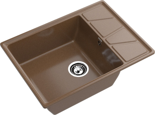 Кухонная мойка Granfest Vertex V-680L терракот 68х50 цвет коричневый поверхность матовая - фото 2