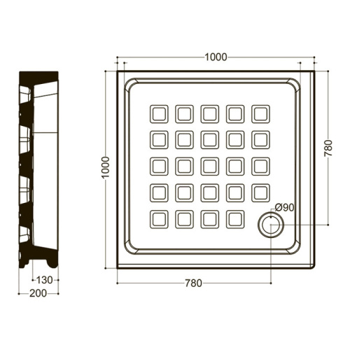 Душевой поддон Kerasan Retro 100х100 керамика белый - фото 2